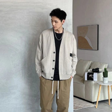Autumnr and Winter Knitted Cardigan Male Korean Popular Clothes Men's Sweaters New In Y2k Jumpers Cashmere Long Sleeve Jackets